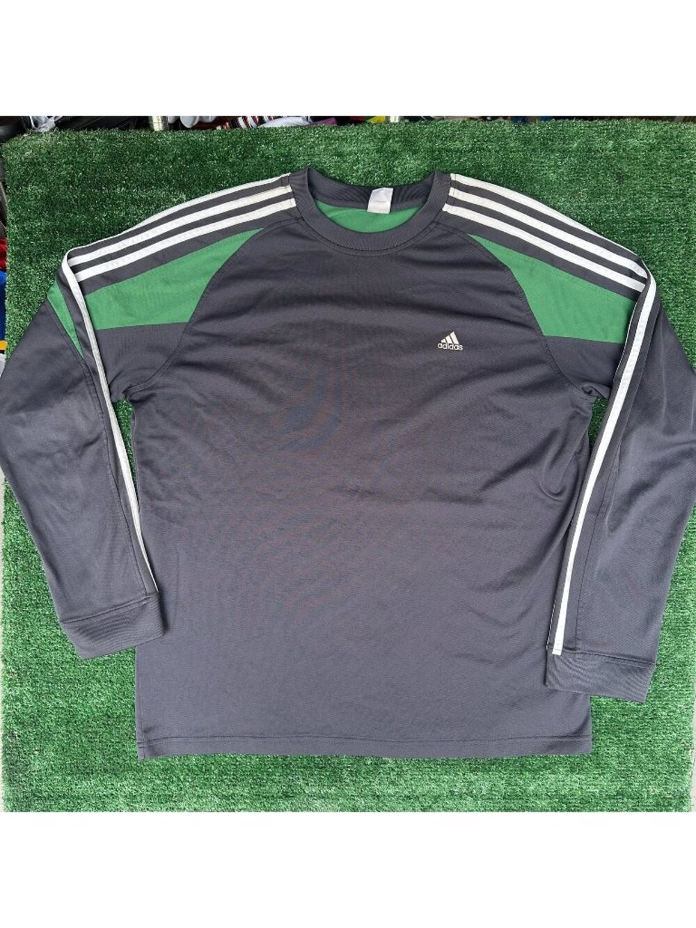 Vintage 90s Adidas Logo Long Sleeve T-Shirt Navy XL Athletic Sporty Streetwear
